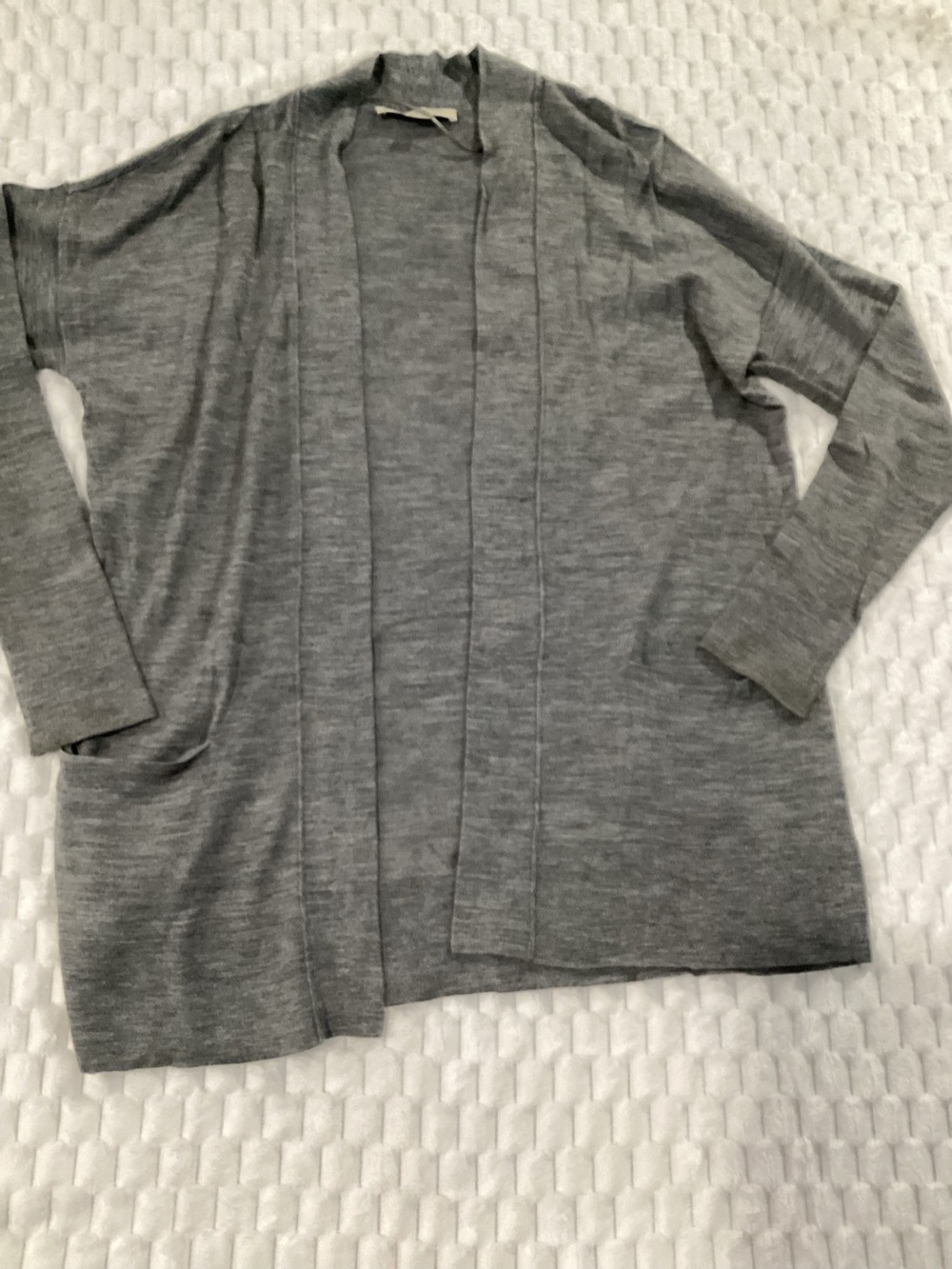 LOFT Charcoal Gray Open Knit Cardigan
